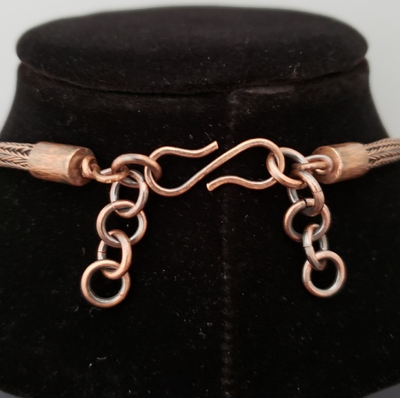 Solid Copper Gingko Leaf Viking Knit Necklace. - Picture 3 of 5